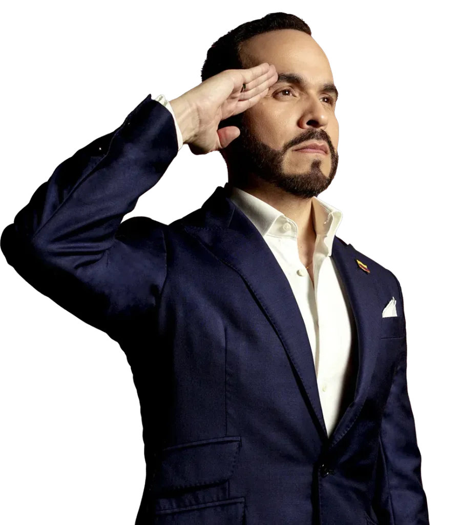 Abelardo de la Espriella haciendo un saludo militar